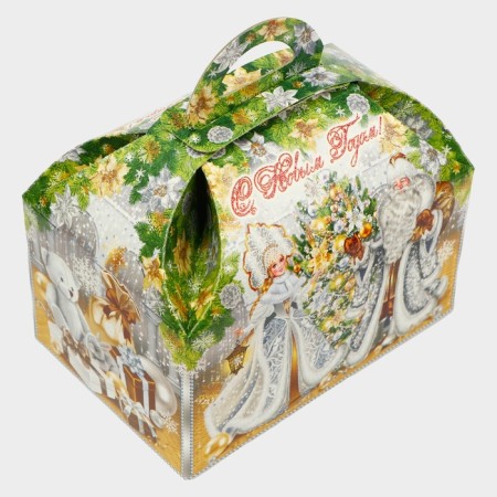 New Year. Gift box "New Year's charm" is a small casket 18.5 x 12.5 x 19cm.-2