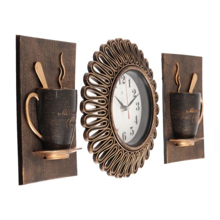Wall clock, series: kitchen, "bronze cups", smooth move, 31 x 26 cm-1