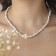 Pearl beads "Bride" with rhinestones, ball No. 4, white color, l = 43.5 cm