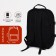 Young backpack from textiles on lightning, 3 pockets, black color