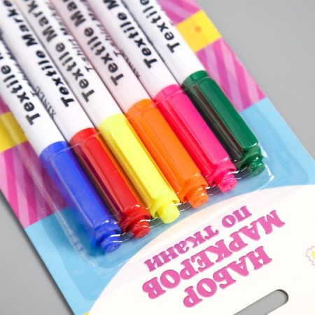 Permanent markers in fabric (set of 6 pcs) "multicolor"-1