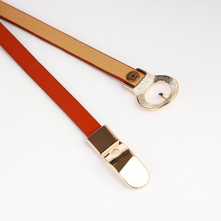 Women's belt, width 1 cm, metal buckle, redhead-1