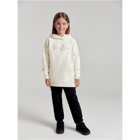 Худи для девочек удлинённое Conte Elegant, рост 146-152 см, цвет off-white
