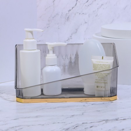 Organizer for storage "Calm", 1 section, 20 × 8.5 × 10 cm, translucent/black/golden color-3