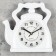 Wall clock, series: kitchen, "kettle", discrete move, D-13 cm, 24 x 23 cm