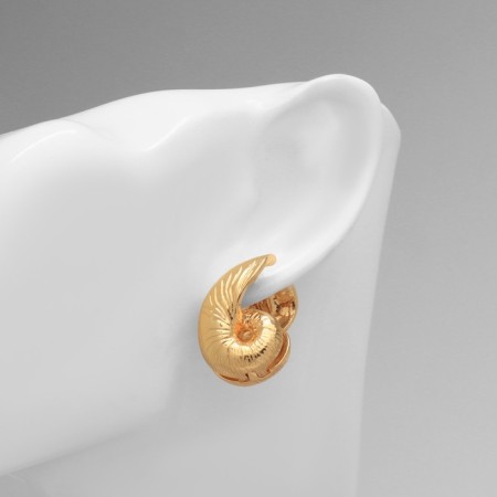 Earrings Metal "Chord" shell, color gold-2