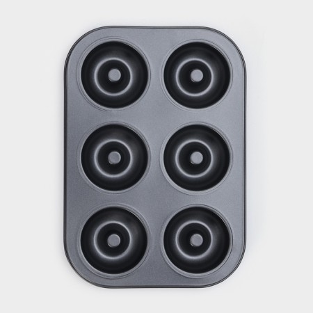 Baking uniform “Donuts”, 26.5 × 17 cm, 6 cells, anti -stick coating, black color-3