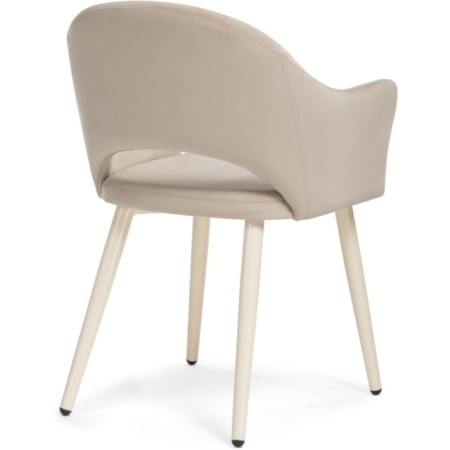 Stol on a metal frame Apr Metal/velor, beige/beige 57x57x81 cm-3