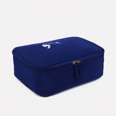 Road cosmetic bag on lightning, blue color