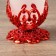 Glass 1 candle "Pattern", red color