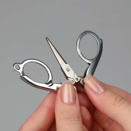 Scissors are manicure, folding, straight, 10.5 cm, silver color-7
