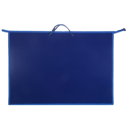 Folder for drawings and drawings A2, 650 x 480 x 50 mm, 0.9 mm, with handles, plastic, lightning from above, onyx, pr 2, dark blue