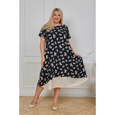 Women's dress, size 56, dark blue color-2