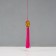 Textile suspension, plastic "Chinese lion" bright pink 2x4x14 cm