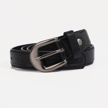 Children's belt, screw, buckle for metal, width - 2cm, black color