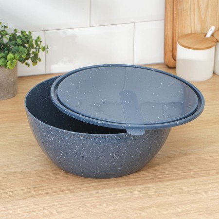 Saladnik with a STONE lid, 5 l, color dark stone-1