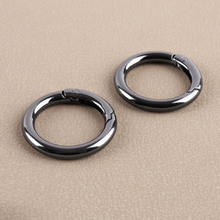Fittings for bag No. 2, set 4 objects, carbine - 2 pcs, chain, buttons, metal, black nickel-2