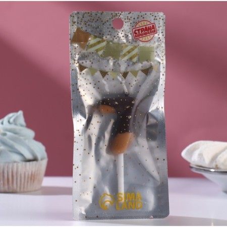 Candle in the cake "Chocolate icing", number "7", 3.8 cm-1