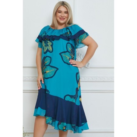 Female dress, size 62, turquoise color-1