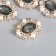 Decor for creativity plastic "Obval rhinestones in the frame" Gold with rhinestones 2.7x2.3x0.6 cm