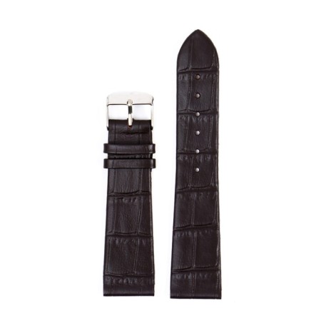 Watch strap, male, 22 mm, harness 75 mm, larynx 115 mm, genuine leather, dark brown-1