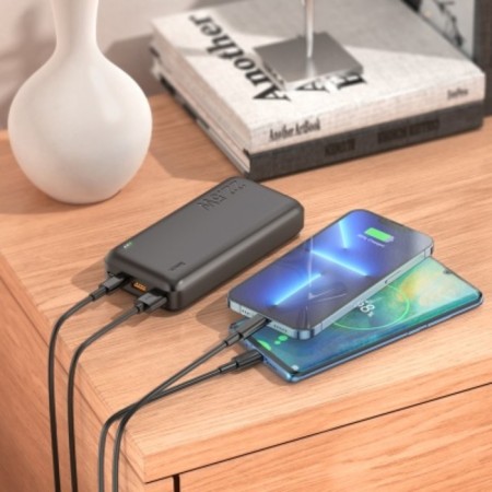 External battery Hoco J100A, 20,000 mAh, 2 USB, 2 A, display, black-4