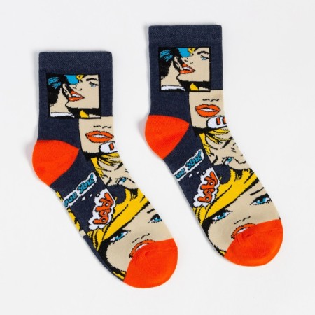 Women's socks, dark blue color, size 23-25-1