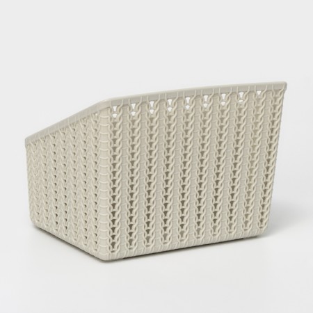 Organizer "Knitting", 5 sections, color white rattan-3