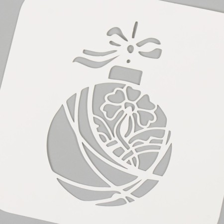 Plastic stencil "New Year's ball", size 9x9 cm-2