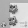 Earrings Metal "Flower" double, color silver