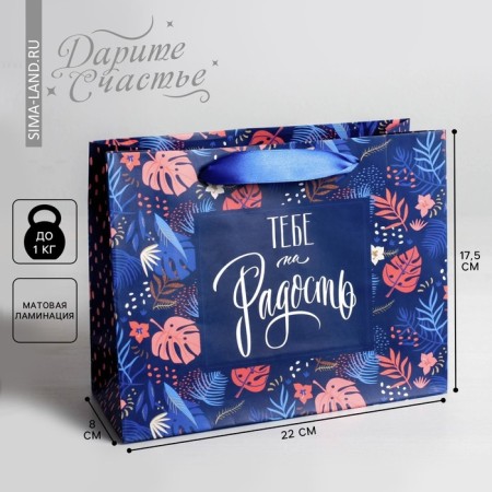 Gift package laminated, packaging, “you for the joy” 22 x 17.5 x 8 cm