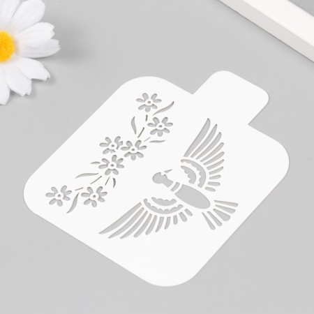 Plastic stencil "Bird" 9x9 cm-1