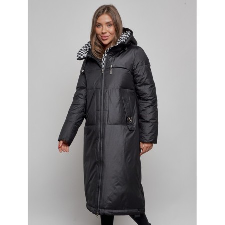 Coat insulated winter female, size 48, black color-13