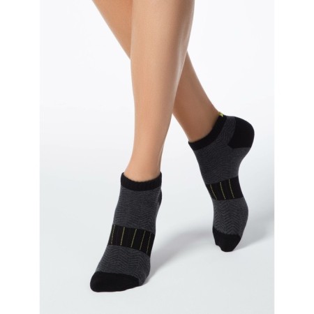 Socks short women's cotton Conte Elegant Active, size 25, dark gray color