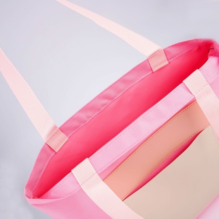 A chopper bag with a “minimum” pocket, peach color, 40 x 35cm-8