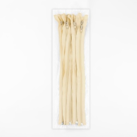 Lightning "Spiral", No. 5, detachable, castle machine, 40 cm, ivory color-2