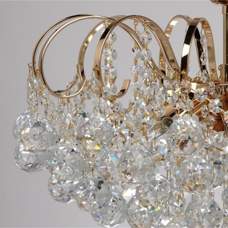 Pearl chandelier 6x60W E14 gold-6