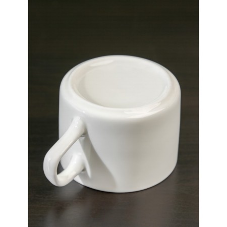 Ceramic mugs on a bamboo Bellatenero bamboo, 8 objects: 4 circles 150 ml, 4 tablespoons, white color-6