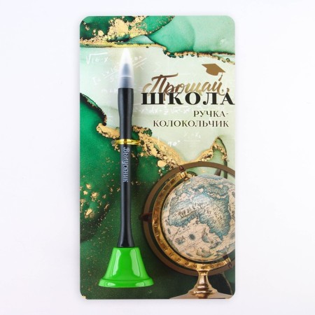 Pen Procom Bell Bell on the postcard on the graduation “Goodbye school” blue paste 0.8 mm-6