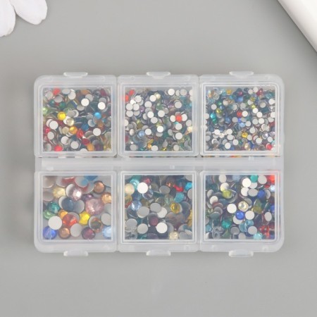 Decor for creativity Glass "Rhound. Multi-colored" d = 2-4.8 mm nr 1188 pcs 6x8x1.5 cm-2