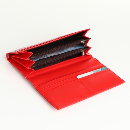 Women's wallet on magnets, red color-3