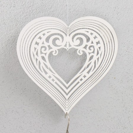 Chickenpile bell Metal 3D "openwork heart" with bead 13.5x13.5x31 cm-1