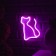 Neon sign "Cat" 16 × 23 cm, AAX3 batteries (not complete), USB, glow pink