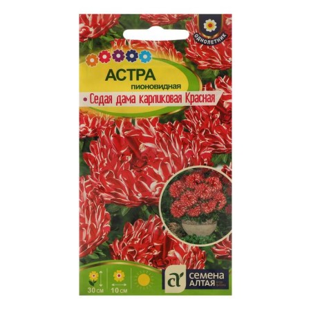 Seeds of flowers Astra "Seday lady", red, dwarf, seed. Alt, c/p, 0.1 g