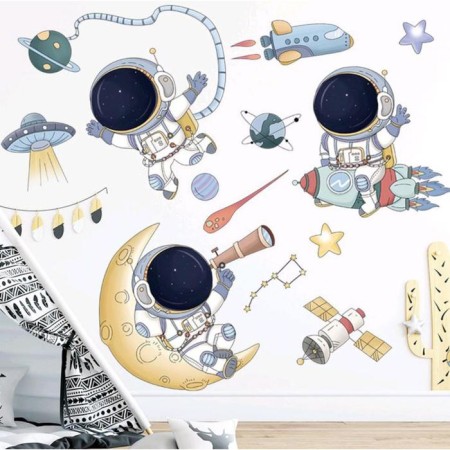 Sticker Plastic Interior color "Small astronauts" 30x90 cm set 2 sheets