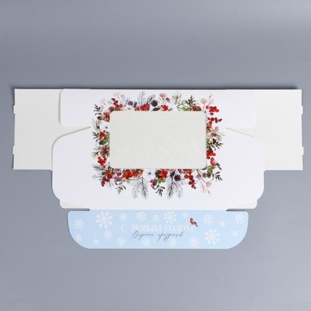 Box for eclaires with “New Year watercolor” liners, 25.2 x 15 x 7 cm, New Year-3