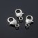 Castle-Karabin "heart" striped, (set of 3 pcs.), 14 × 26 mm, color silver