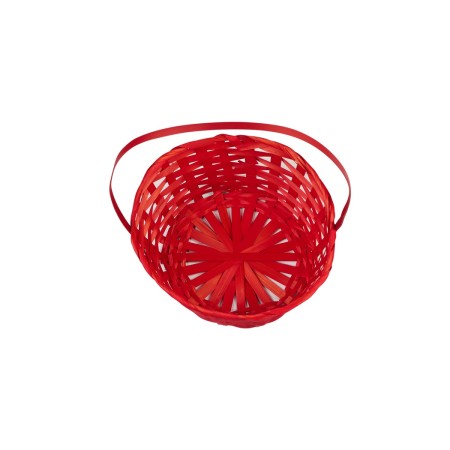 Wicker basket 20 x 20 x 9 cm, handle h = 25 cm, red-5
