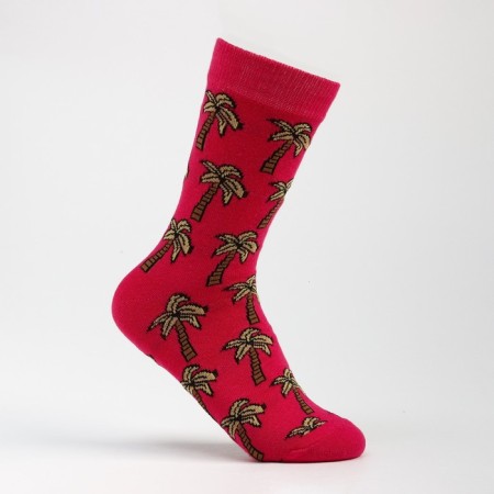 Women's socks "palm trees", pink color, size 23-25