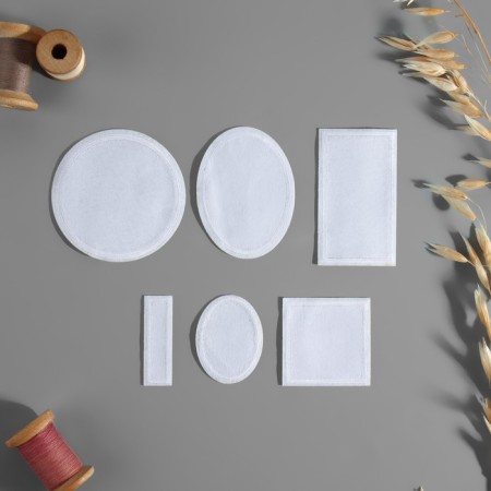 Clothing patch, heat -muffle, 6 pcs, white color-1
